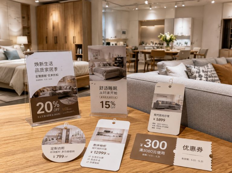 灵石县家具门店单页海报与吊牌